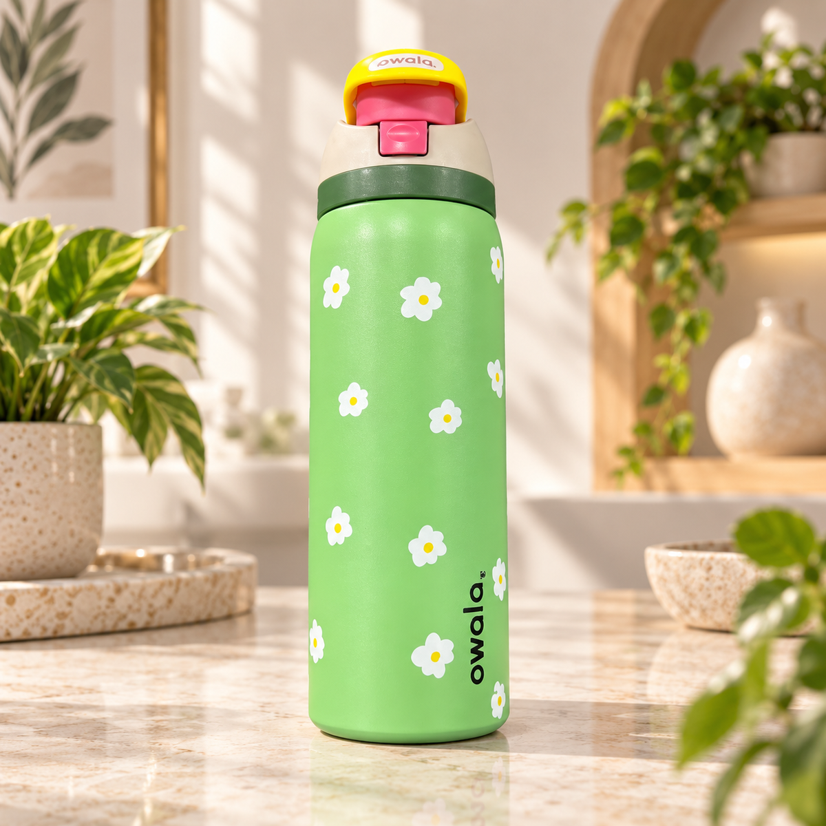 Printed Owala FreeSip Insulated Stainless Steel Water Bottle – 24 oz (Designer Edition)