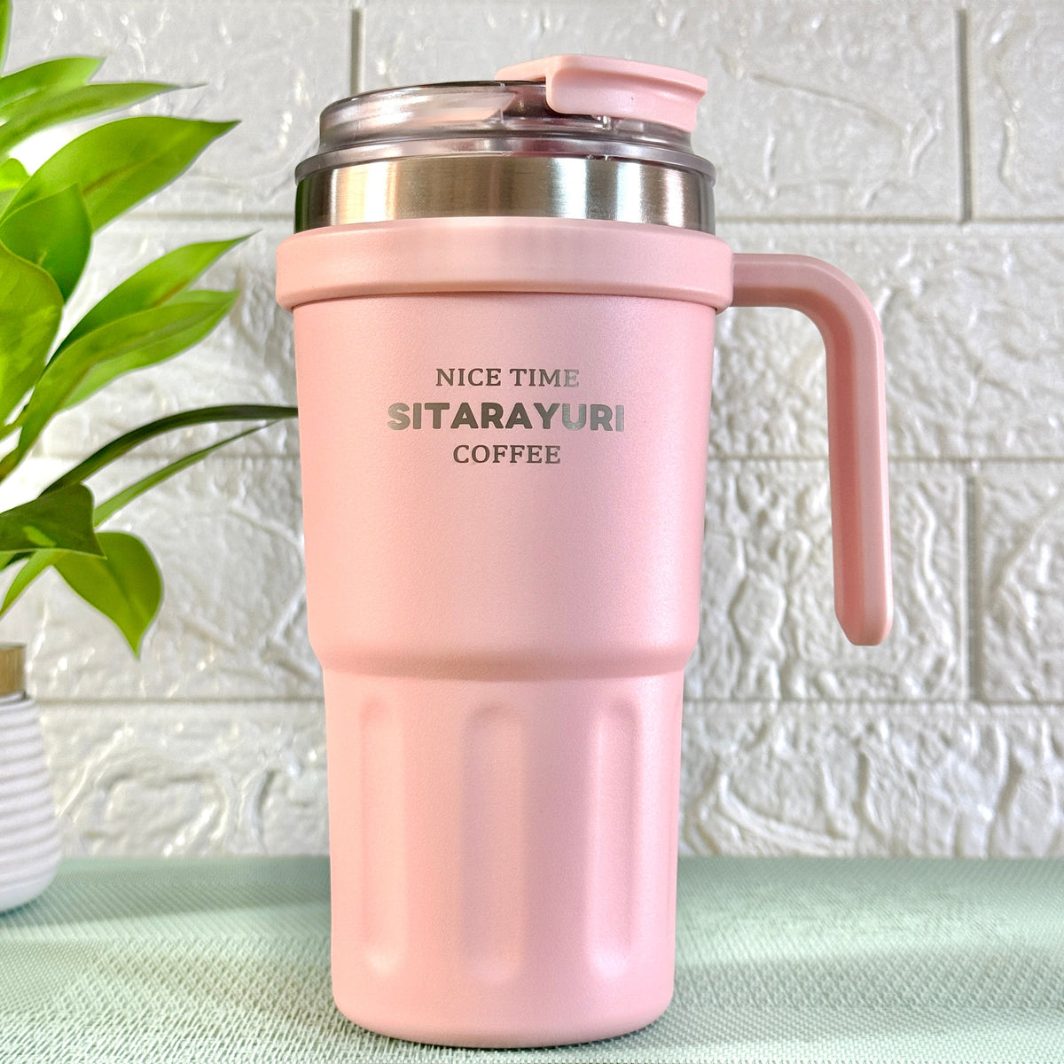 SITARAYURI Dual-Lid Double Wall Insulated Stainless Steel Tumbler (600ml) (ZF-037)
